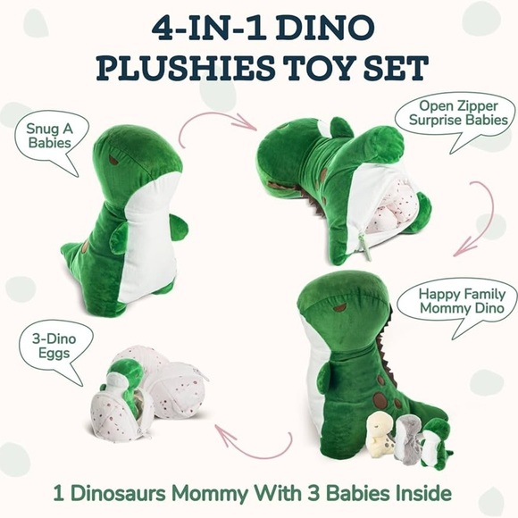 ✨BNWT - Snug A Babies T-Rex Dinosaur & Mommy with 3 Babies in Her Tummy✨ - Picture 3 of 6